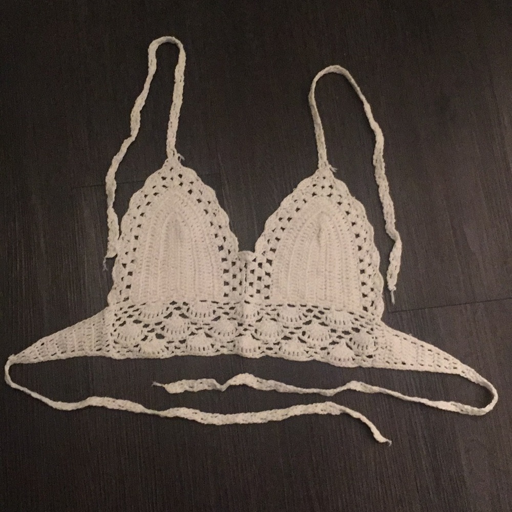 White crochet bralette